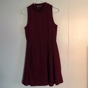 maroon, dress, mini, halter